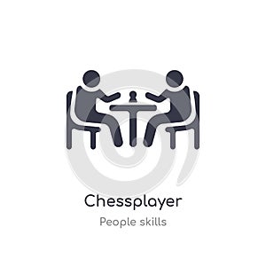 chessplayer outline icon. isolated line vector illustration from people skills collection. editable thin stroke chessplayer icon