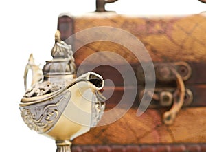 Chest and aladin lamp