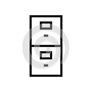 Chest of drawers, archive vector icon in modern design style for web site and mobile app