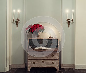 Chest of drawers in a hall way