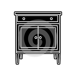 Chest of drawers  icon. Element of household for mobile concept and web apps icon. Glyph, flat icon for website design and