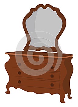 Chest drawers, illustration, vector