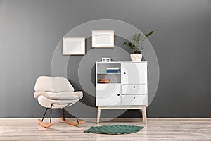 Chest of drawers in stylish living room