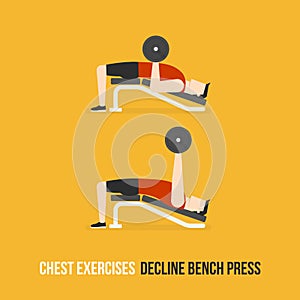 Chest Exercises. Decline Bench Press