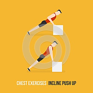 Chest Exercises. Incline Push Up