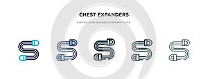 Chest expanders icon in different style vector illustration. two colored and black chest expanders vector icons designed in filled