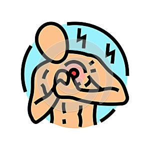 chest pain palpitations disease symptom color icon vector illustration