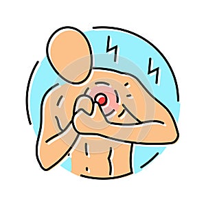 chest pain palpitations disease symptom color icon vector illustration