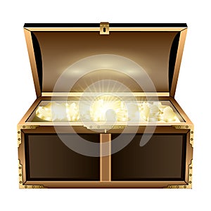 Chest treasure vector icon.Realistic vector icon isolated on white background chest treasure.