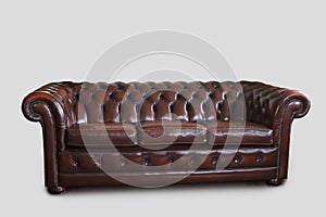 Chesterfield sofa on white