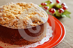 Chestnut Cake with crumbles on top