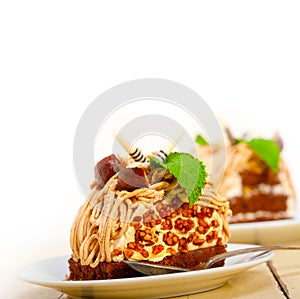 Chestnut cream cake dessert