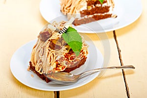 Chestnut cream cake dessert
