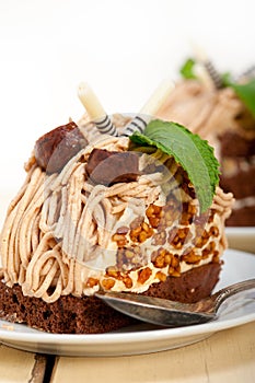 Chestnut cream cake dessert