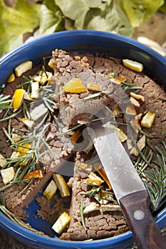 Chestnut flour cake with orange and rosemary