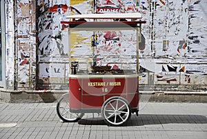 Chestnut street vending cart in Istanbul Turkey
