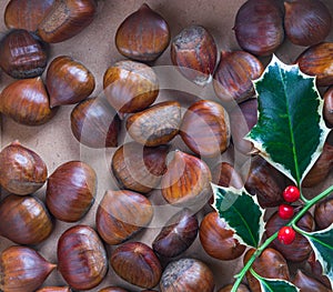 Chestnuts with Christmas Holly