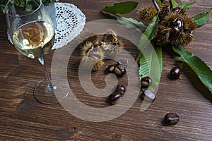 Chestnuts and a glass of white wine