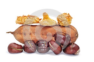 Chestnuts, panellets and sweet potato