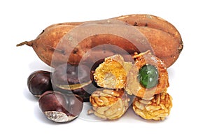 Chestnuts, panellets and sweet potato