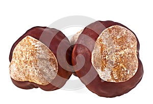 Chestnuts on a white background