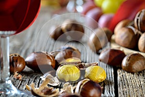 Chestnuts and wine