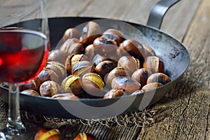 Chestnuts and wine