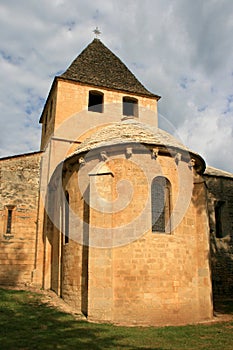 The chevet of the church Saint-Caprais in Carsac-Aillac, France.