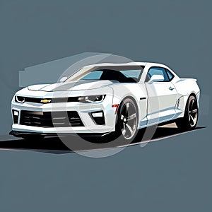 Chevrolet Camaro White Silhouette Image Creation Project