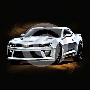 Chevrolet Camaro White Silhouette Image Creation Project