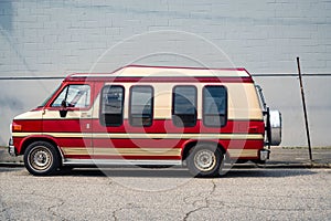 Chevrolet Chevy Van 10 parked in a streeti in Portland , Maine