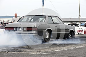 Chevrolet drag car smoke show