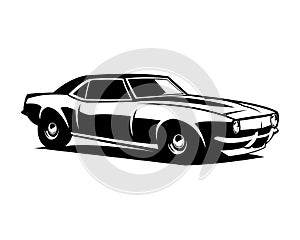 Chevrolet muscle car logo. isolated on white background side view.
