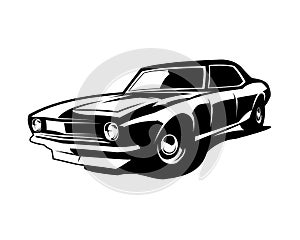 Chevrolet muscle car silhouette. premium vector design. isolated white background view from side.