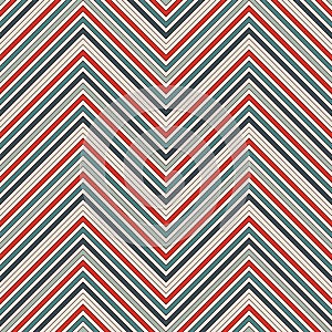 Chevron abstract background. Retro seamless pattern with classic geometric ornament. Zigzag horizontal lines wallpaper.