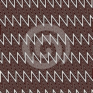 Chevron diagonal stripes seamless pattern with classic geometric ornament. Outline zigzag lines wallpaper.