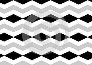 Chevron diamond Black, Gray and White Seamless Pattern