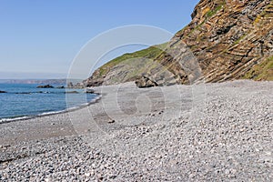 Chevron folding in geological strata at Millook Haven near Crack