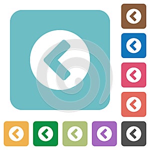 Chevron left rounded square flat icons