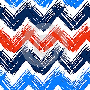 Chevron pattern hand painted with brushstrokes