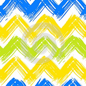 Chevron pattern hand painted with brushstrokes photo