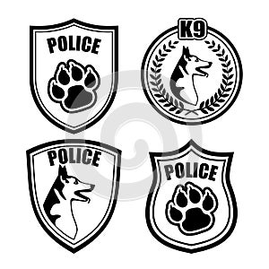 Chevron of police division of training of dogs