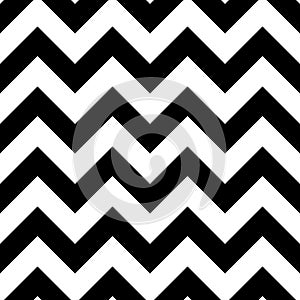 Chevron seamless pattern. Repeated zag zig pattern for prints design. Repeating monochrome shevron. Black geometric striped on whi