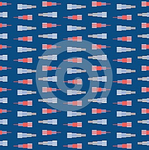 Chevron Stripe Geometric Texture Background. Classic Blue Red White Abstract Triangle Seamless Pattern. Playfull Maritime Styke