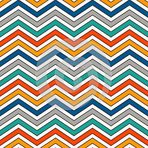 Chevron stripes background. Bright seamless pattern with classic geometric ornament. Zigzag horizontal lines wallpaper.