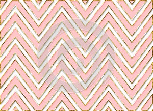 Chevron Stripes Background Pattern Pink Gold