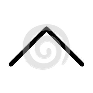 Chevron up icon line isolated on white background. Black flat thin icon on modern outline style. Linear symbol and editable stroke