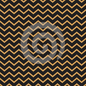 Chevron vector seamless pattern background gold thin lines on black.