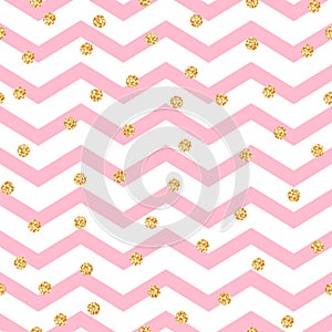 Chevron zigzag pink and white seamless pattern