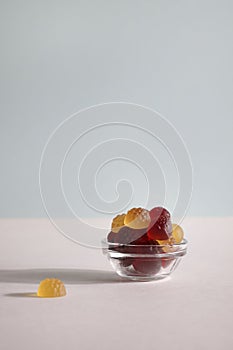 chewable supplements, nutritional gummies, edible health concept photo